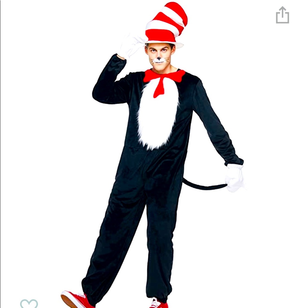 Unisex adult cat in the hat costume